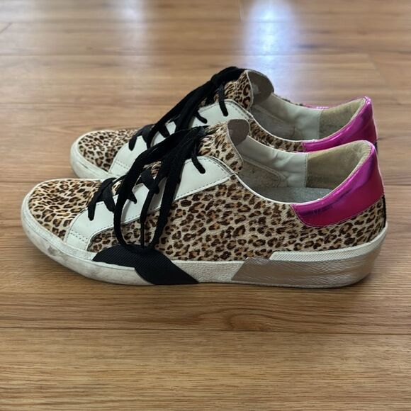 Dolce Vita Womens Zina Calf Hair Leopard Low Top Sneakers Size 8.5 Fashion - Picture 4 of 8